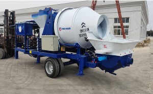 Diesel concrete mixer pump na may trailer