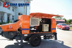 HBTS40—Diesel concrete trailer pump gumagana nang mahusay